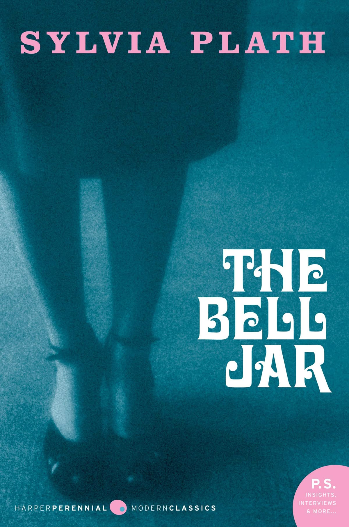 A bluish book cover with the title 'The Bell Jar'.